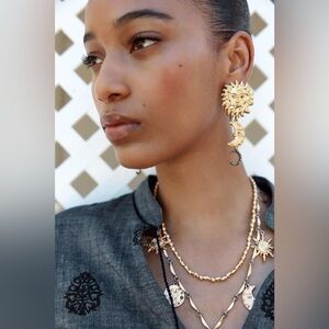 Zara Sun and Moon Earrings NWT